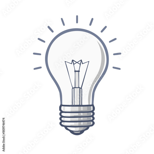 Classic Incandescent Light Bulb Illustration Representing Ideas and Inspiration
