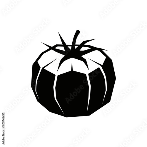 Modern Geometric Silhouette of a Ripe Tomato, Perfect for Contemporary Design (1).