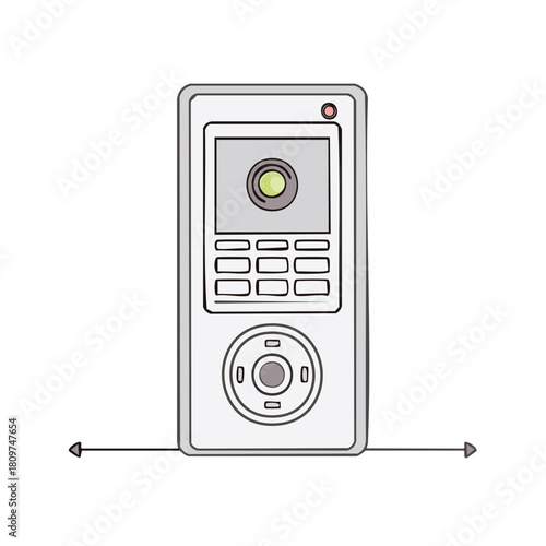 Smart Home Video Intercom System with Camera and Control Buttons Simple Illustration