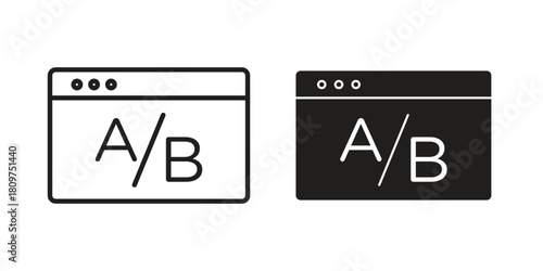 A B test icon in minimal flat, stroke style. suitable for graphic designs