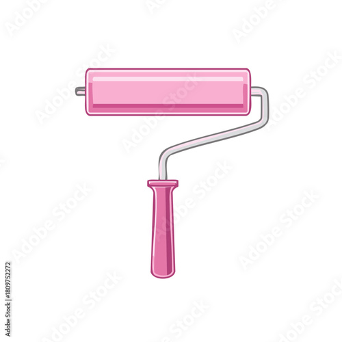 Cartoon Pink Paint Roller Tool for Home Improvement and Decorating