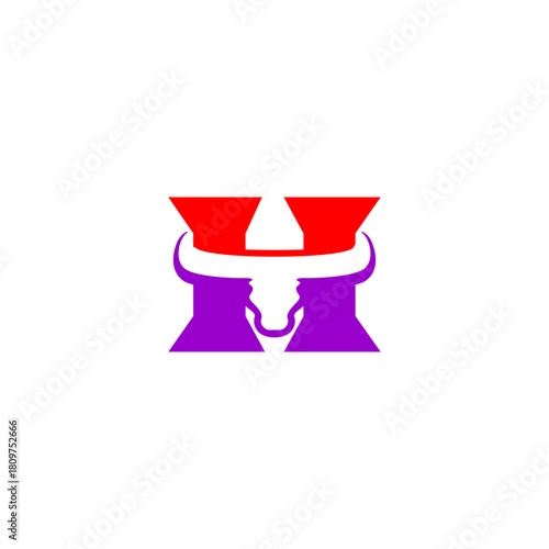 Abstract Bull Letter H Logo, ...