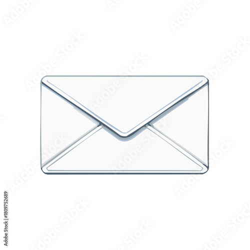White Envelope Illustration for Correspondence, Sending Letters and Communications