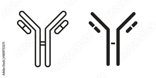 Antibody icon in minimal flat, stroke style. suitable for graphic designs