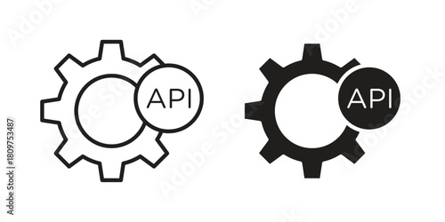API icon in minimal flat, stroke style. suitable for graphic designs