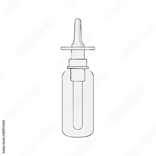 Nasal Spray Bottle Outline Illustration Remedy for Cold and Allergy Season