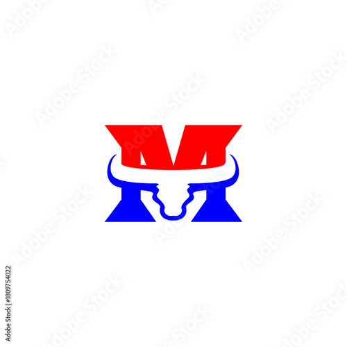Abstract Bull Letter M Logo, ...