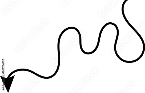 3D Abstract Snake Isolated on White Background – Reptile, Serpent, Worm, Cable, Arrow, Zigzag Line, Nature-Inspired Design