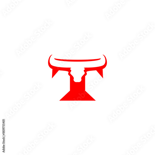Abstract Bull Letter T Logo, ...