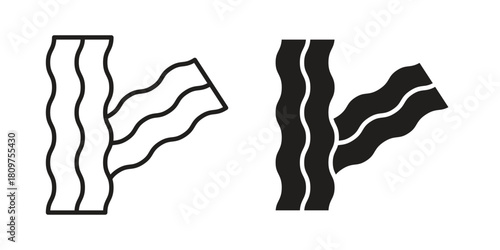 Bacon icon in minimal flat, stroke style. suitable for graphic designs