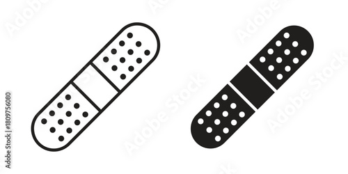 Band aid icon in minimal flat, stroke style. suitable for graphic designs