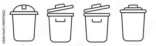 Waste Bin icon filled flat sign concept for web design.