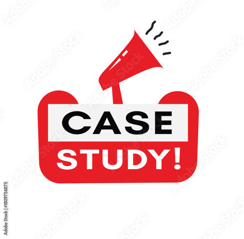 Case study message art vector. Announcement for store or home concept.