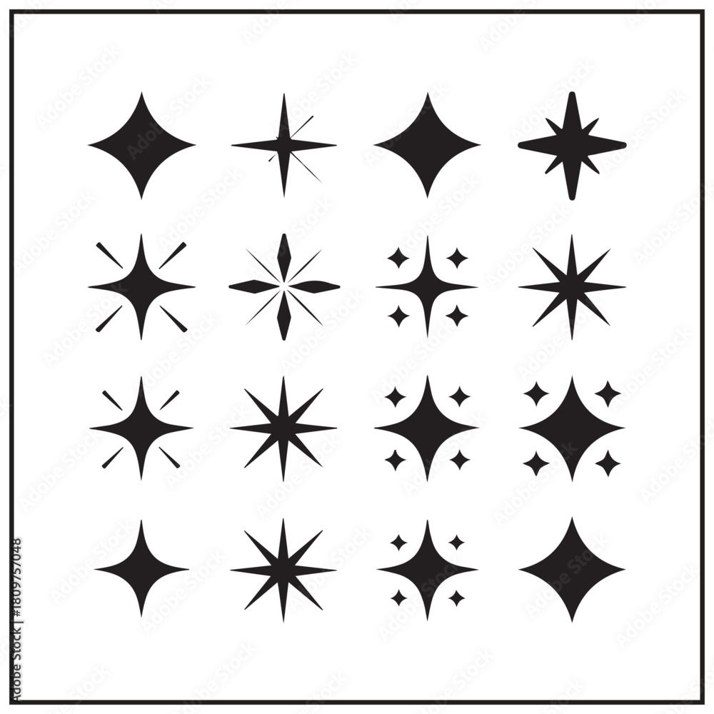 Obraz premium Sparkle Icon Vector Collection