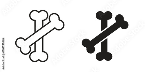 Bones icon in minimal flat, stroke style. suitable for graphic designs