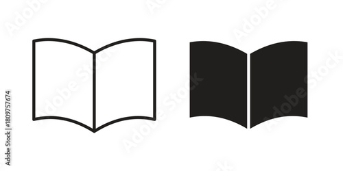 Book icon in minimal flat, stroke style. suitable for graphic designs