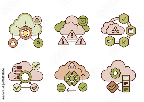 Illustrative representation of cloud computing services with diverse functionalities and configurations