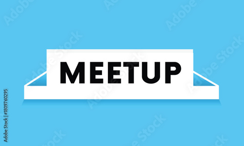 Meet up banner shape illustration template eps 10 design art. Vector for marketing, poster Sign graphic .