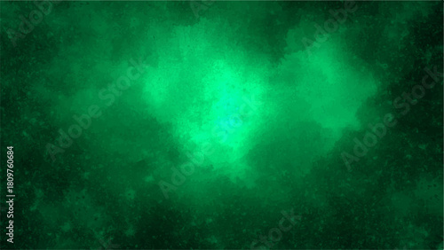 Dark Emerald Green Grunge Texture Background with Abstract Vintage Paper Style. Black-Green Smoke, Foggy Spotlight, Distressed Wall Surface, Ideal for Horror, Halloween, and Moody Artistic Design