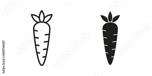 Carrot icon in minimal flat, stroke style. suitable for graphic designs