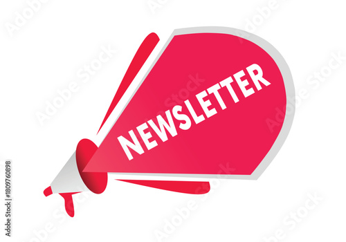 Newsletter banner flat  shape eps vector label. Business, ad Illustration design. Web element symbols.