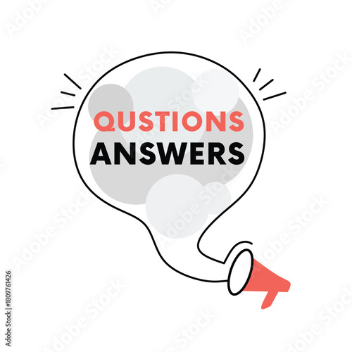 Questions answers bubble icon banner vector for savings, shopping, business. Graphic illustration. Eps 10 editable art.