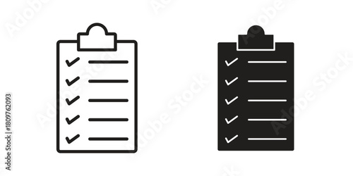 Checklist icon in minimal flat, stroke style. suitable for graphic designs