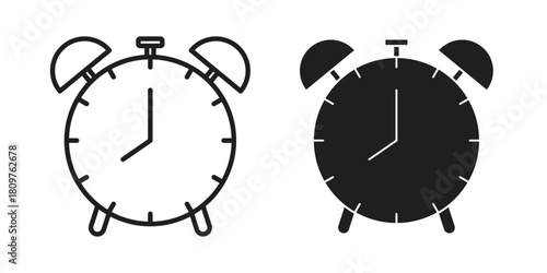 Clock icon in minimal flat, stroke style. suitable for graphic designs