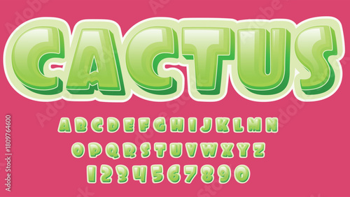 green bright bubble cartoon typography