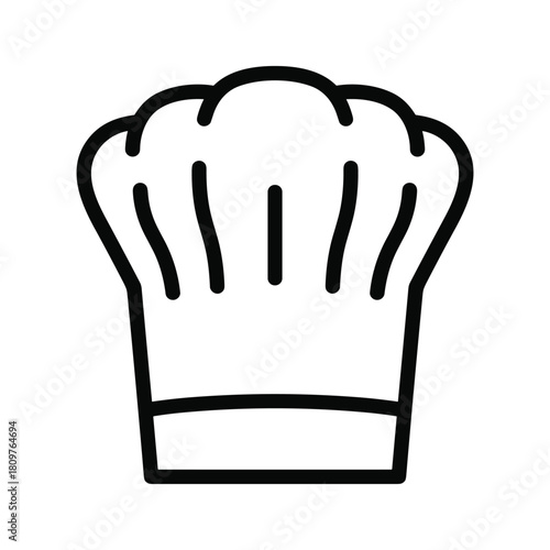 Classic chef hat, a symbol of culinary profession, cooking, and kitchen expertise icon