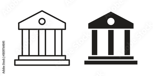 Court icon in minimal flat, stroke style. suitable for graphic designs