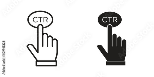 CTR icon in minimal flat, stroke style. suitable for graphic designs