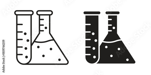 Chemistry icon in minimal flat, stroke style. suitable for graphic designs