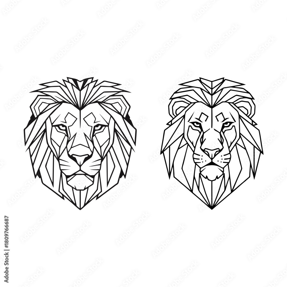 Obraz premium lion head vector