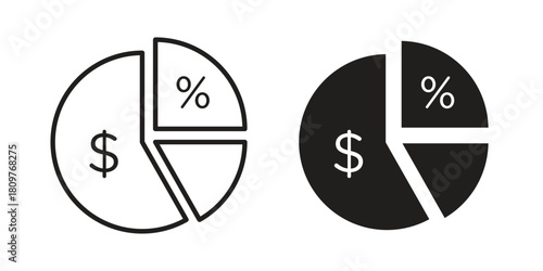 Dividend icon in minimal flat, stroke style. suitable for graphic designs