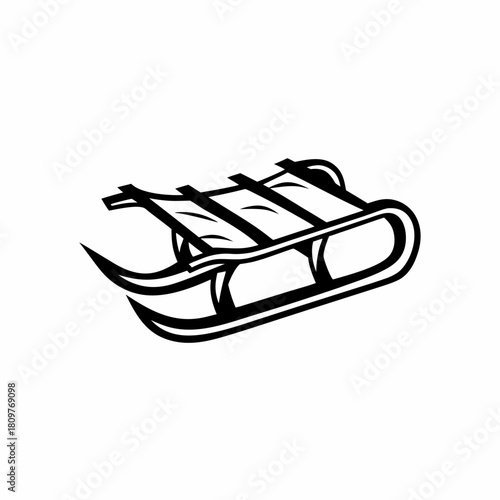 Illustration of a sled isolated on in a sketch style