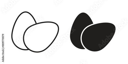 Egg icon in minimal flat, stroke style. suitable for graphic designs