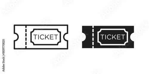 Event ticket icon in minimal flat, stroke style. suitable for graphic designs
