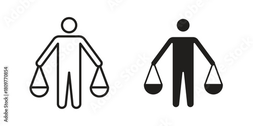 Ethics icon in minimal flat, stroke style. suitable for graphic designs