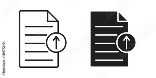File upload icon in minimal flat, stroke style. suitable for graphic designs