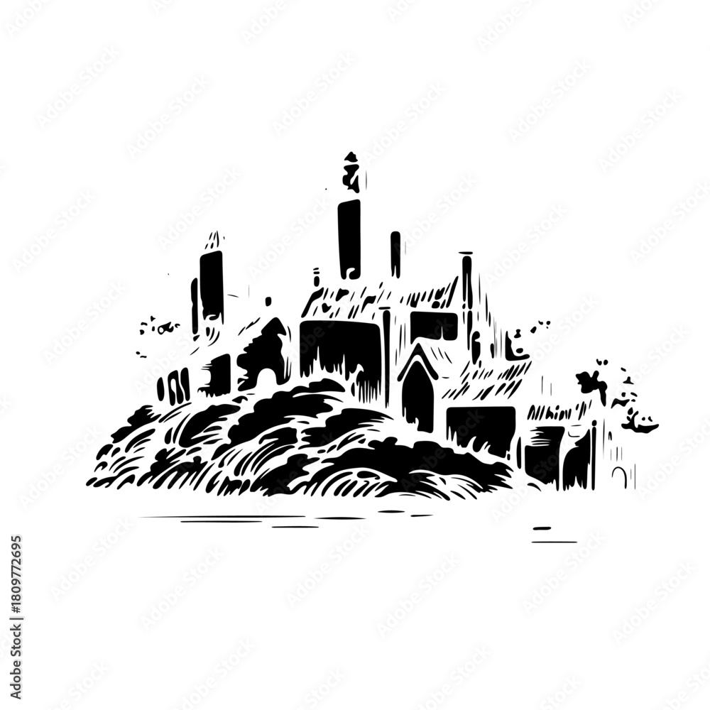 Naklejka premium silhouette of a mosque in istanbul