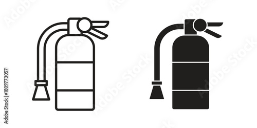 Fire extinguisher icon in minimal flat, stroke style. suitable for graphic designs