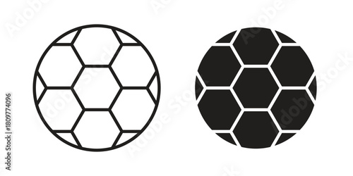 Football icon in minimal flat, stroke style. suitable for graphic designs