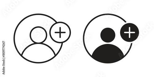 Follower icon in minimal flat, stroke style. suitable for graphic designs