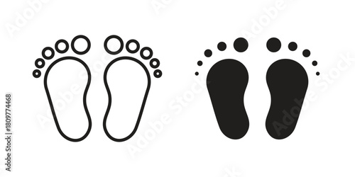 Footprint icon in minimal flat, stroke style. suitable for graphic designs