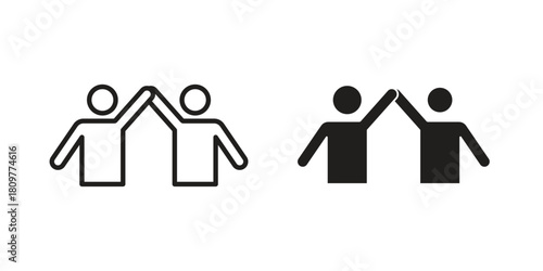 Friends icon in minimal flat, stroke style. suitable for graphic designs