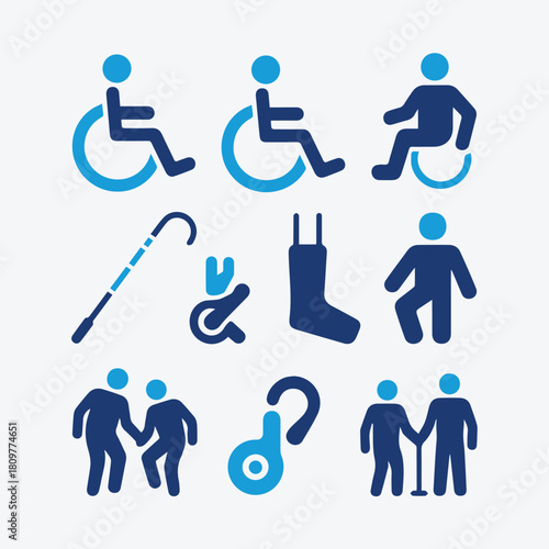Wheelchair, Prosthetic, and Assistive Technology Icons
