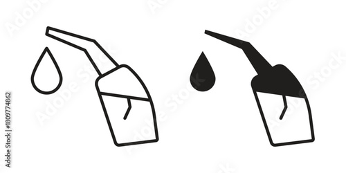 Fuel icon in minimal flat, stroke style. suitable for graphic designs