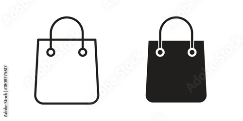 Gift bag icon in minimal flat, stroke style. suitable for graphic designs