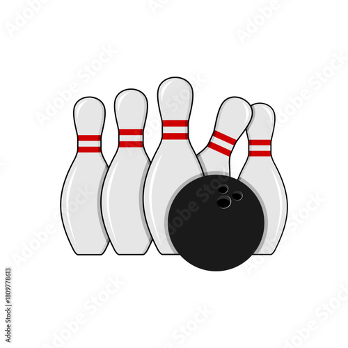  Bowling ball and pin icon